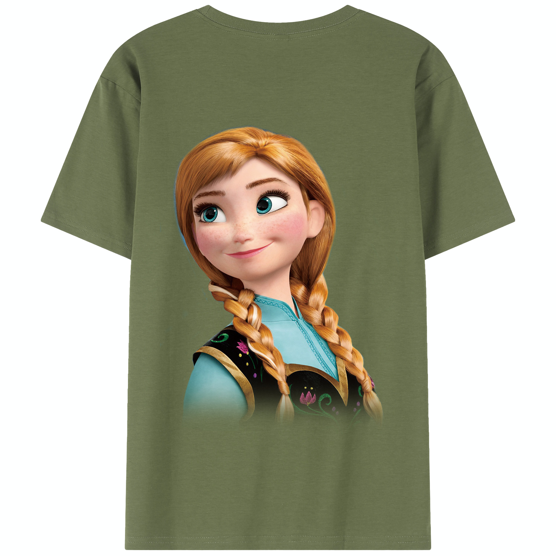 （画像用） アナと雪の女王 アンナ エルサ Frozen Anna Elsa 綿100％半袖Tシャツ（背面プリント）